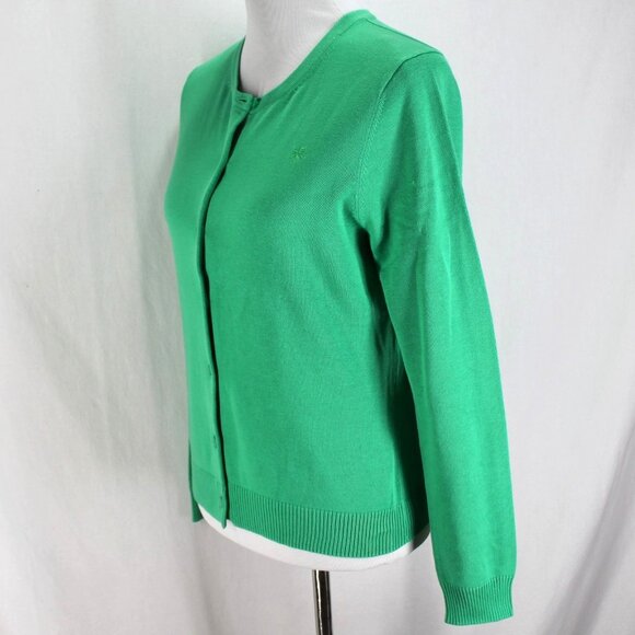 Lilly Pulitzer Cardigan Sweater Womens Size L Green Long Sleeve Button Front - Picture 3 of 7